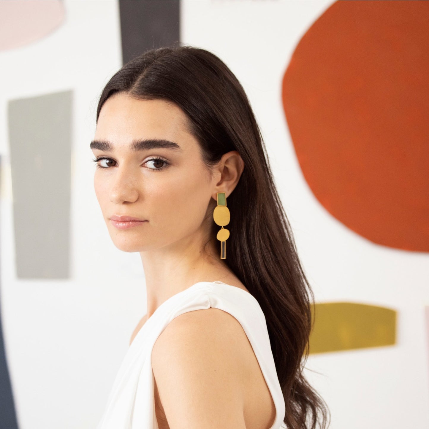Earrings Collage Extralong Golden