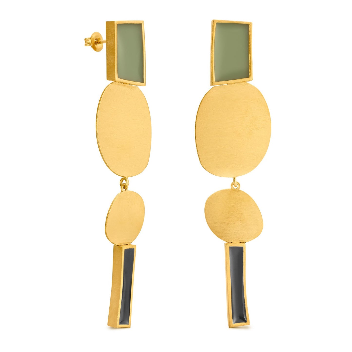 Earrings Collage Extralong Golden