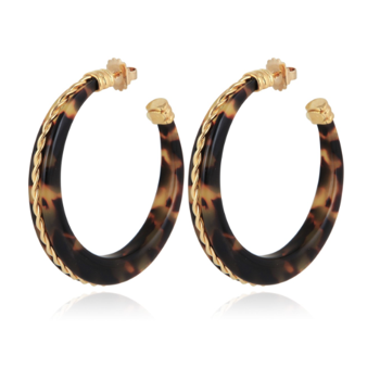 Caftan Torsade Hoop Earrings Acetate Gold