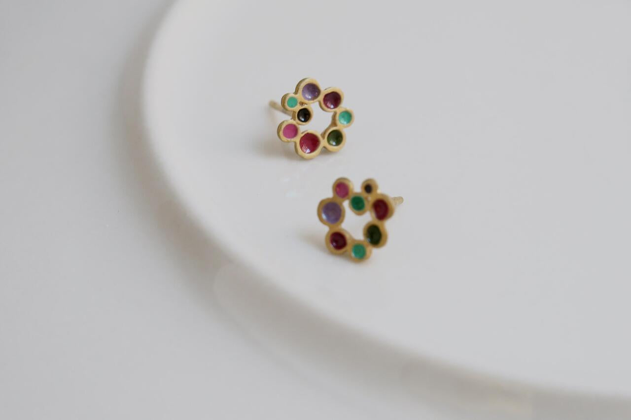 Candy Colours Earrings Golden