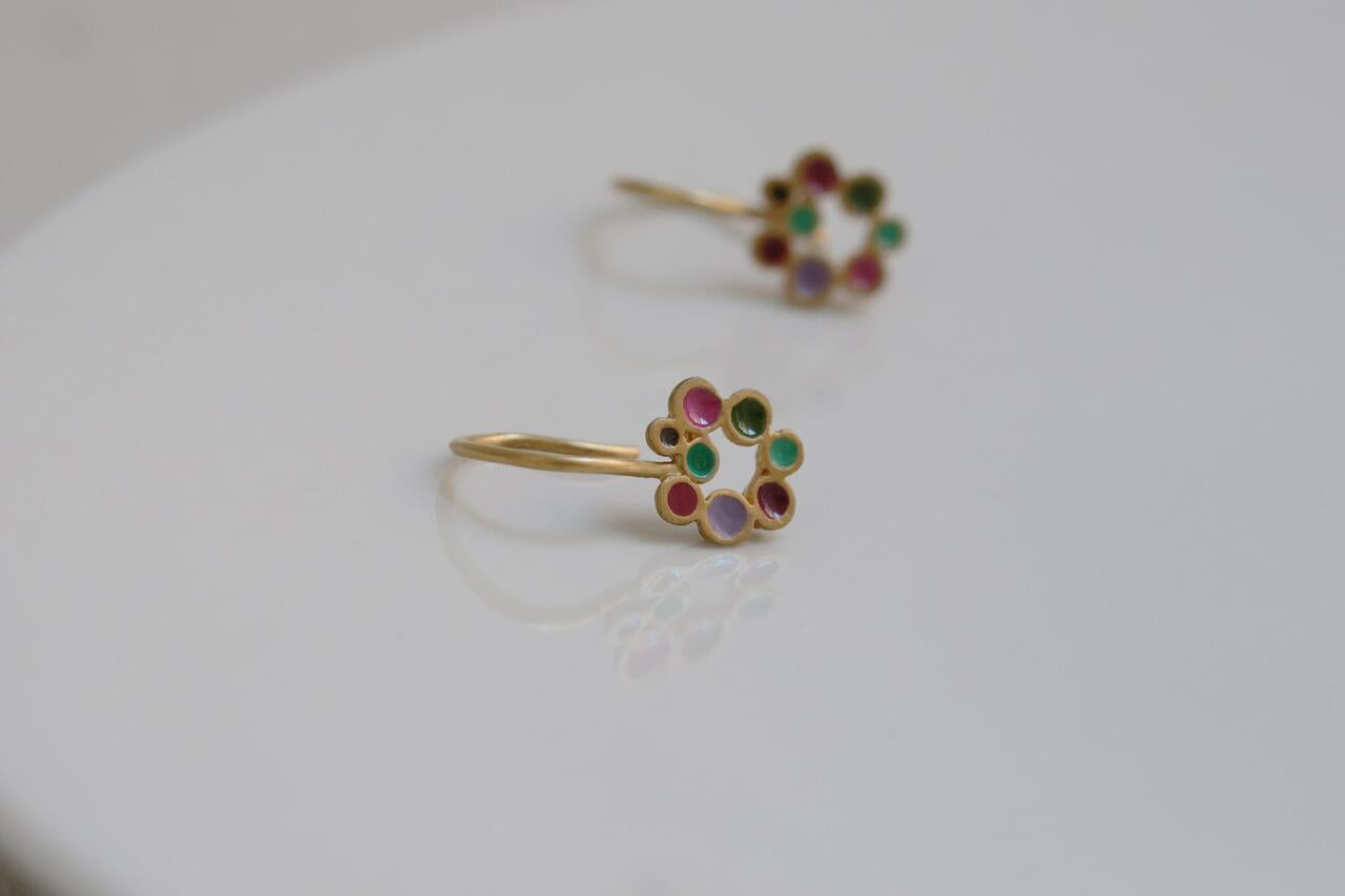 Earrings Candy Colours Golden