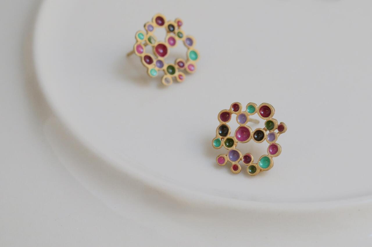 Candy Colours Earrings Golden