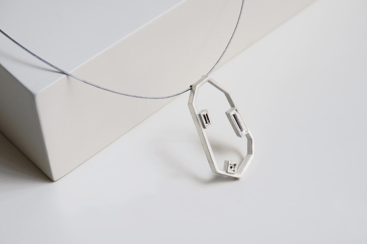 Necklace Geoda Silver