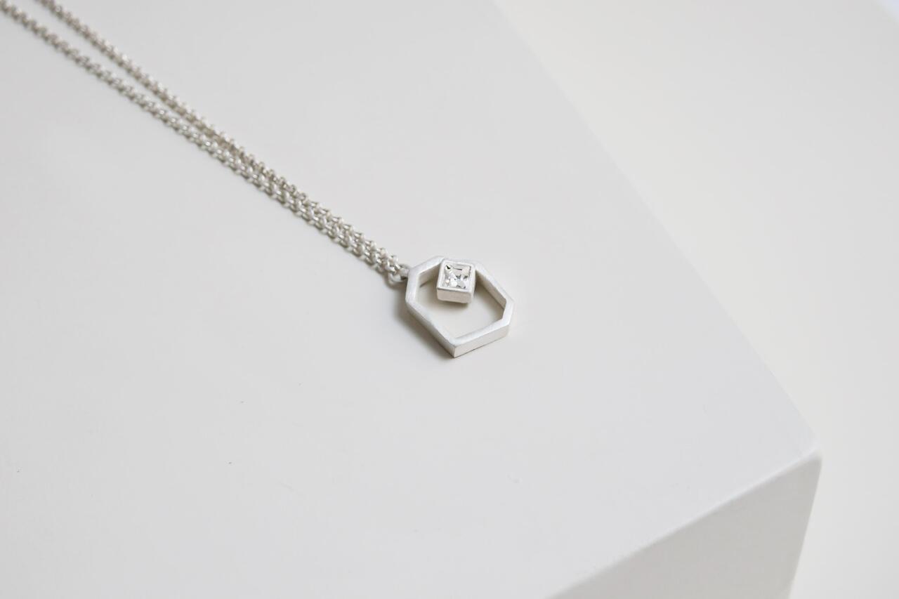 Necklace Geoda Silver