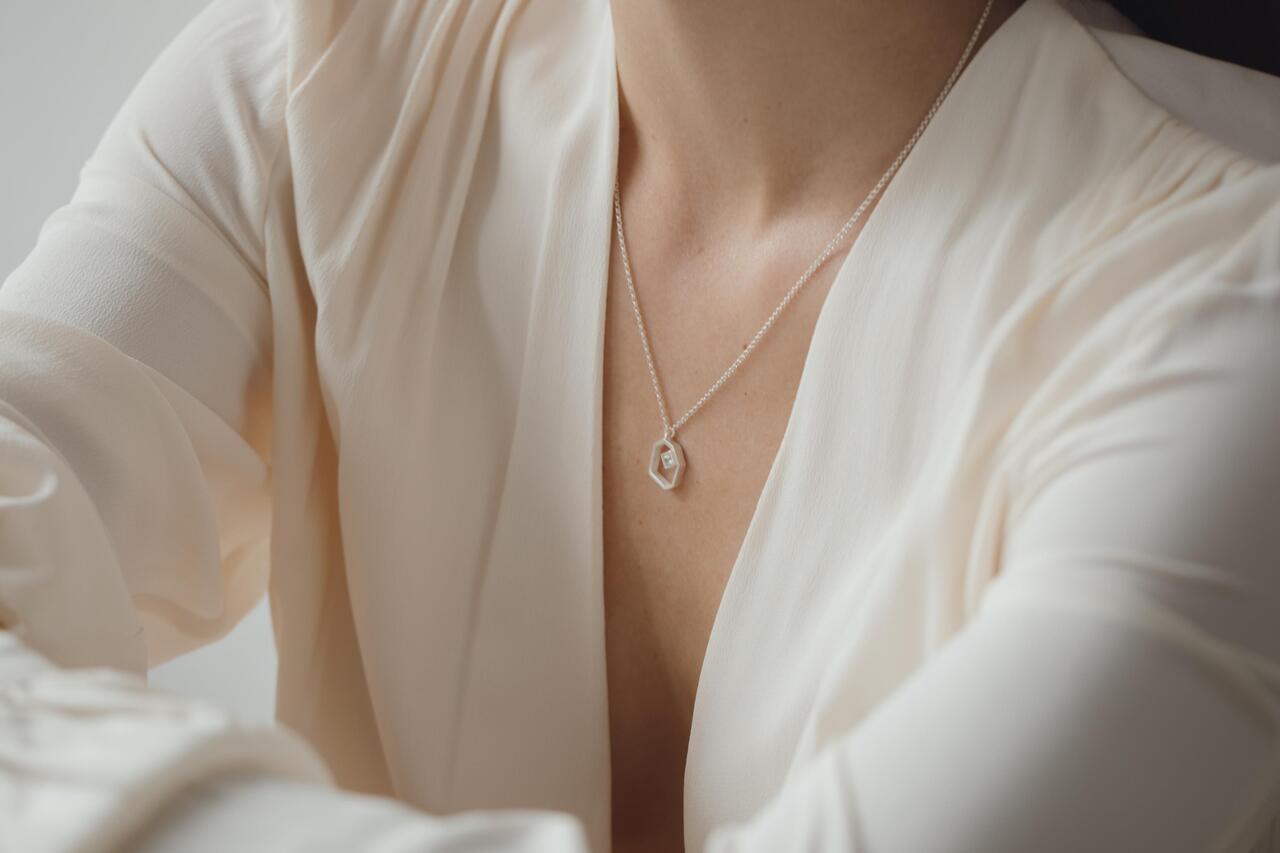 Necklace Geoda Silver