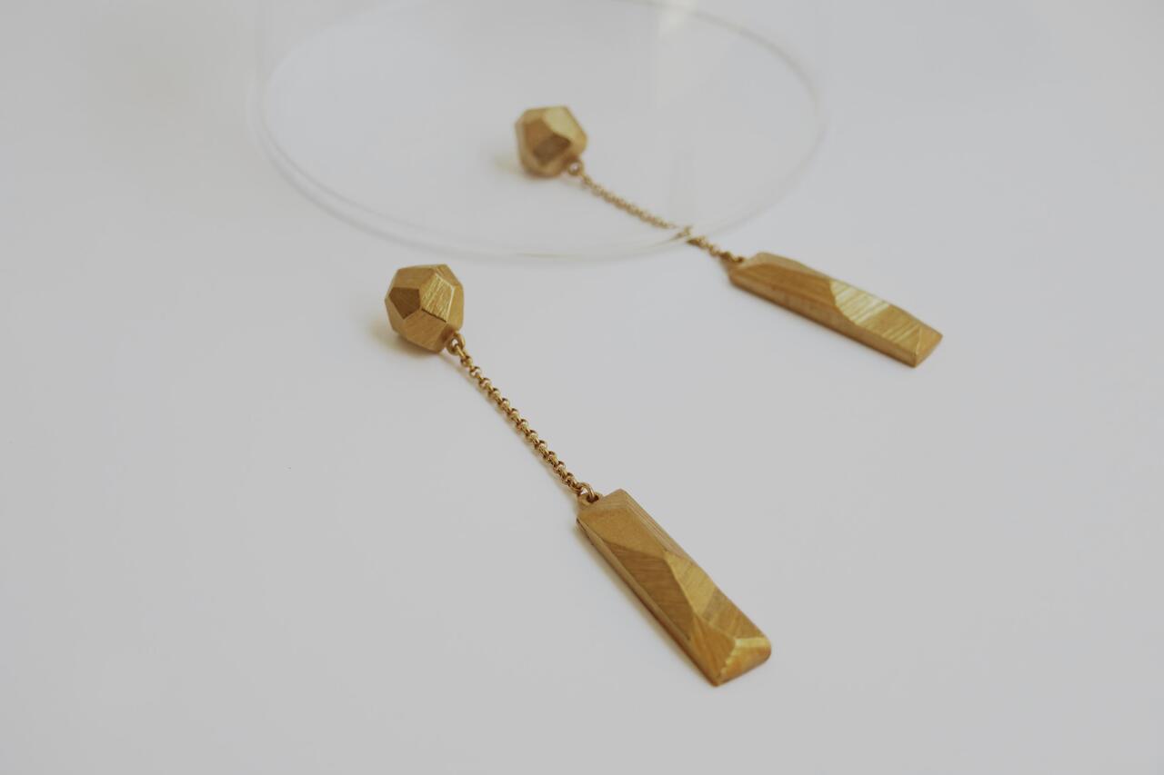 Earrings Facet Golden