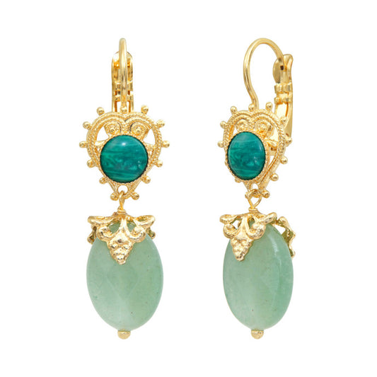 Positano aventurine and cabochon earrings