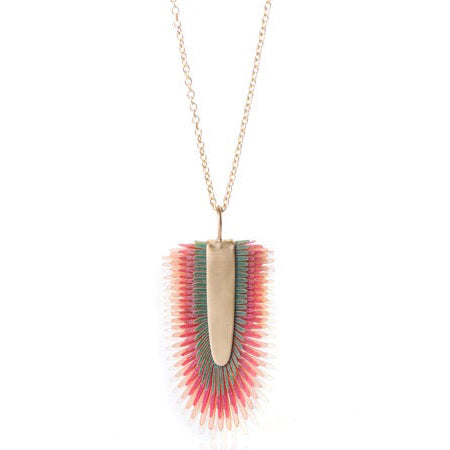 Necklace of Recycled Leather - Multicolor