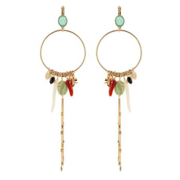 Fashionale Amazonite Butterfly Earrings with Charms