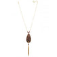 Feather Jade & Swarovski Mid-length Necklace
