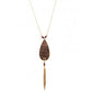 Feather Jade & Swarovski Mid-length Necklace