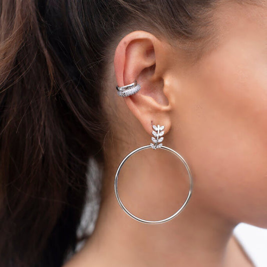 Daisy Hoops Silver