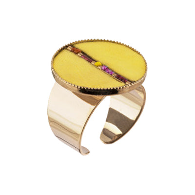 Festive Feather & Bead Ring